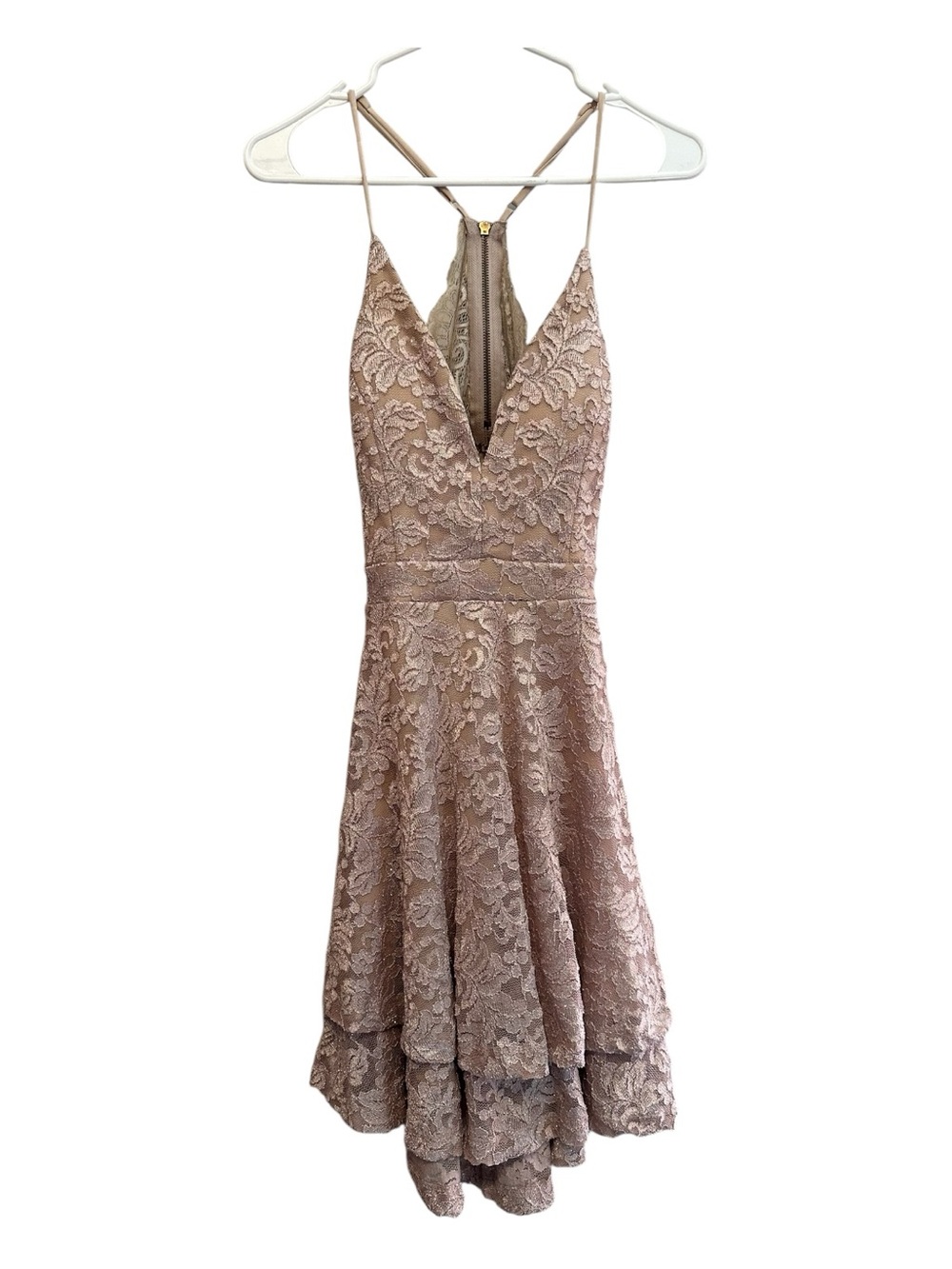 2010’s Emerald Sundae Mauve Floral Open Back Mini Dress Size Small